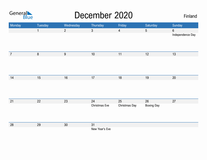 Fillable December 2020 Calendar