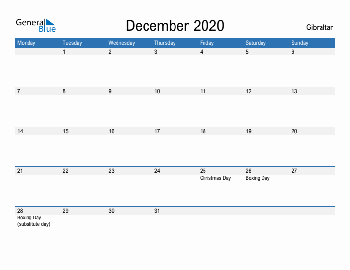 Fillable December 2020 Calendar