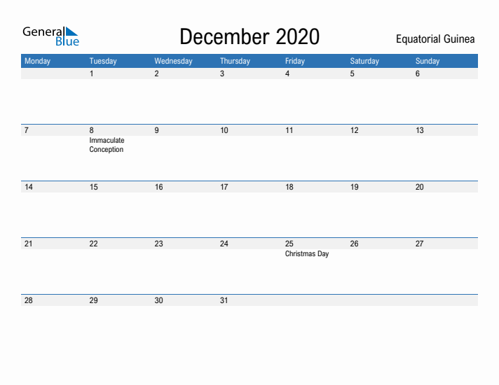 Fillable December 2020 Calendar