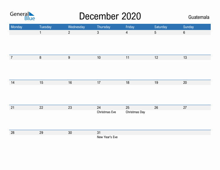 Fillable December 2020 Calendar