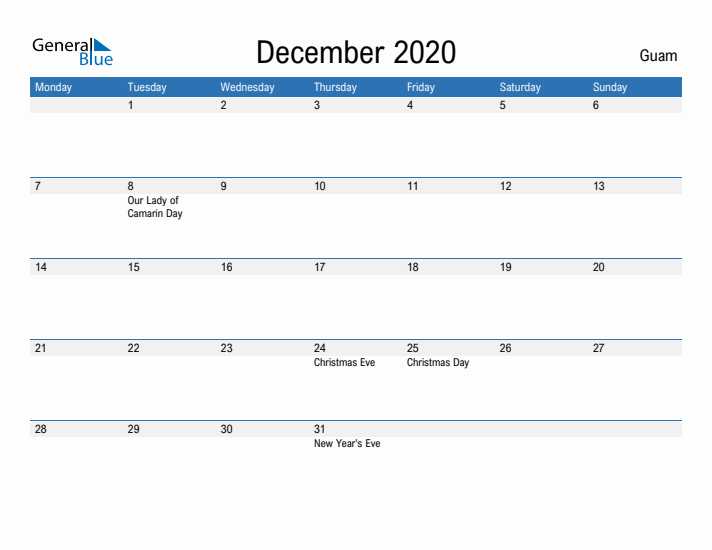 Fillable December 2020 Calendar