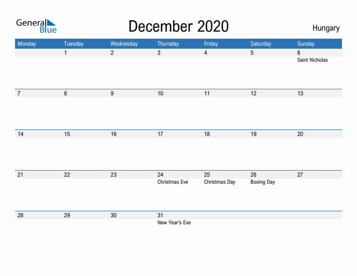 Fillable December 2020 Calendar