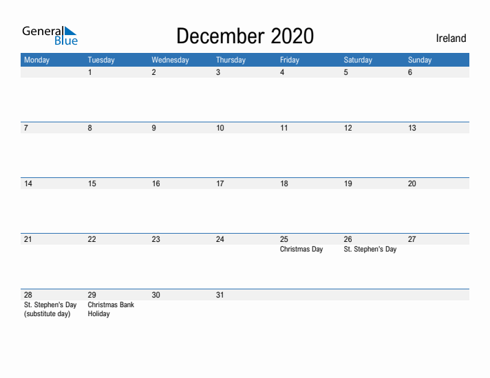 Fillable December 2020 Calendar