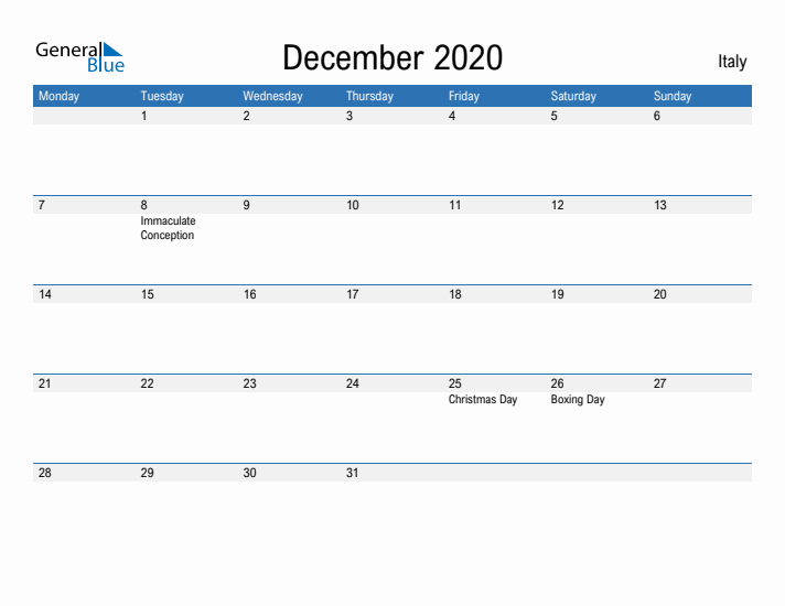 Fillable December 2020 Calendar