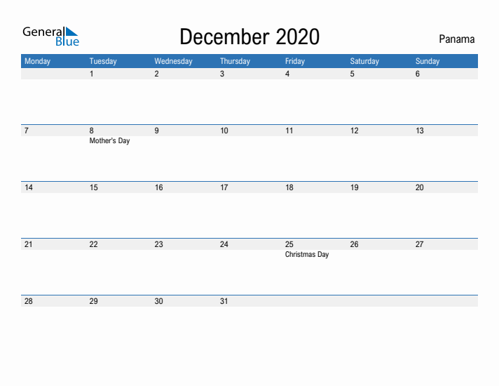 Fillable December 2020 Calendar