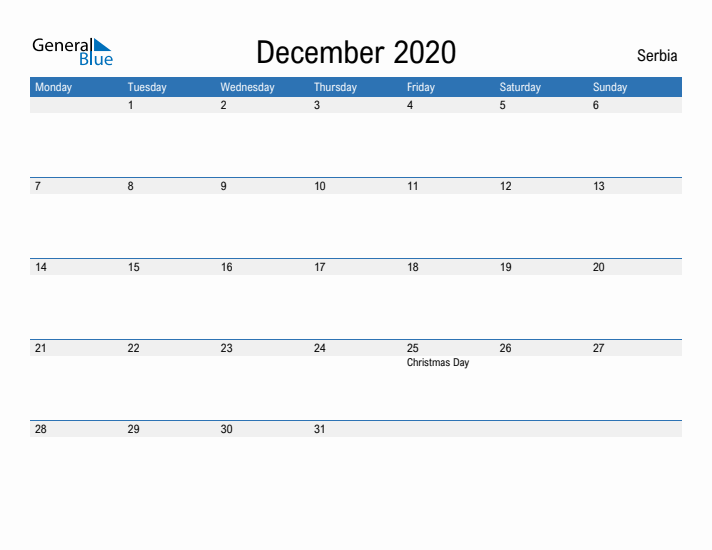 Fillable December 2020 Calendar