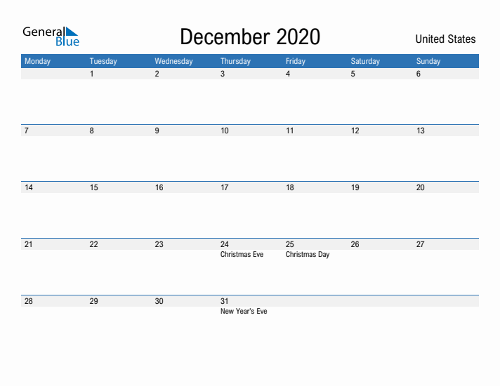 Fillable December 2020 Calendar