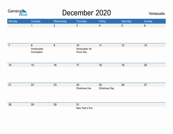 Fillable December 2020 Calendar