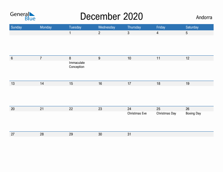 Fillable December 2020 Calendar