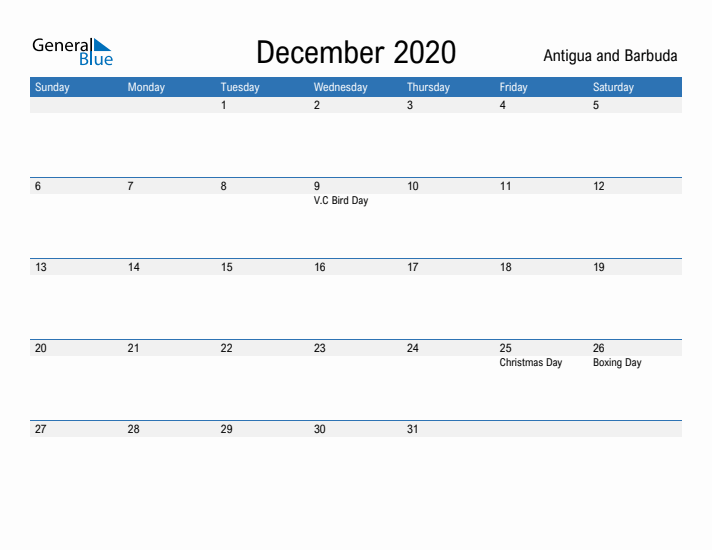 Fillable December 2020 Calendar