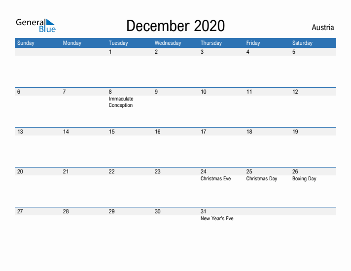 Fillable December 2020 Calendar