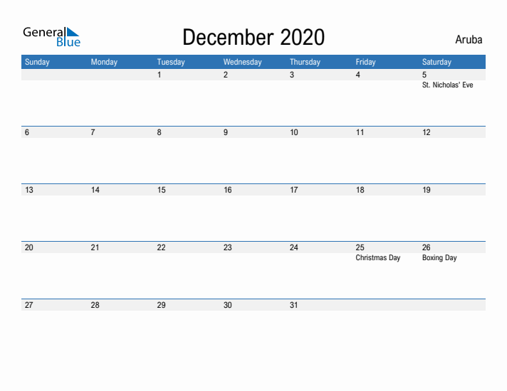 Fillable December 2020 Calendar