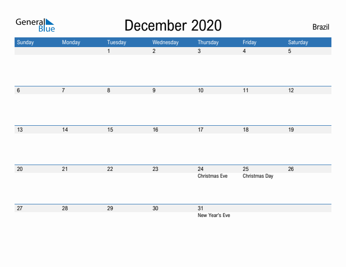 Fillable December 2020 Calendar