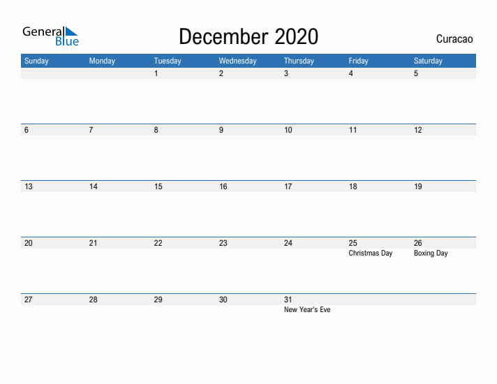 Fillable December 2020 Calendar