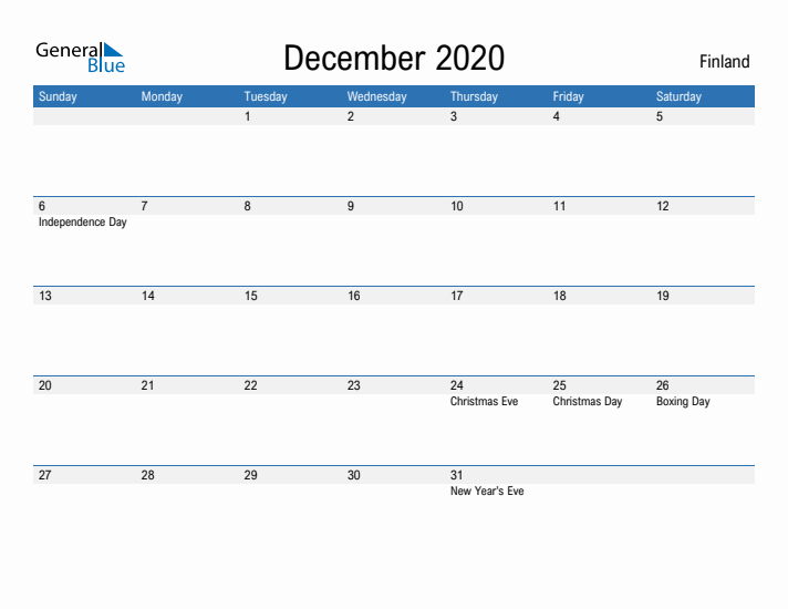 Fillable December 2020 Calendar