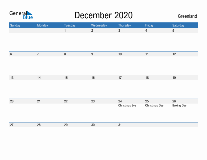 Fillable December 2020 Calendar