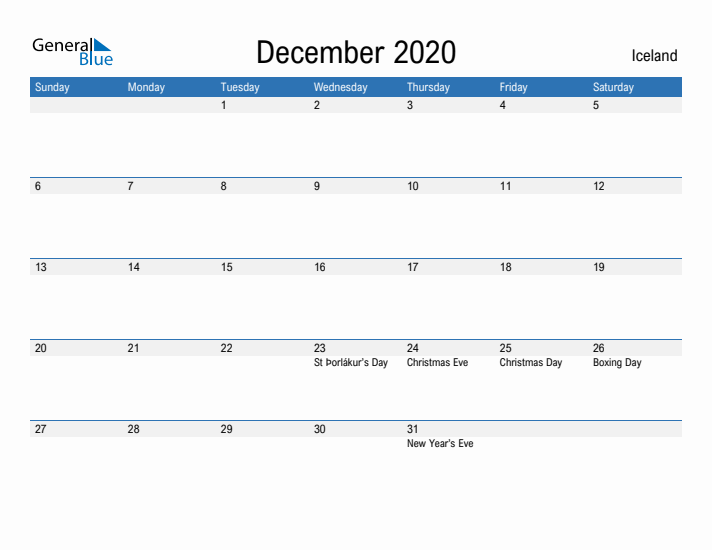 Fillable December 2020 Calendar