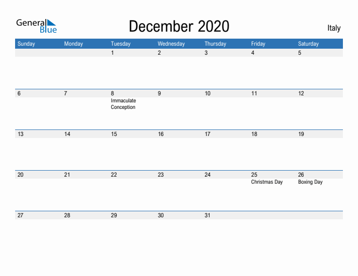 Fillable December 2020 Calendar