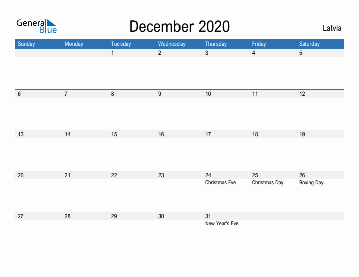 Fillable December 2020 Calendar