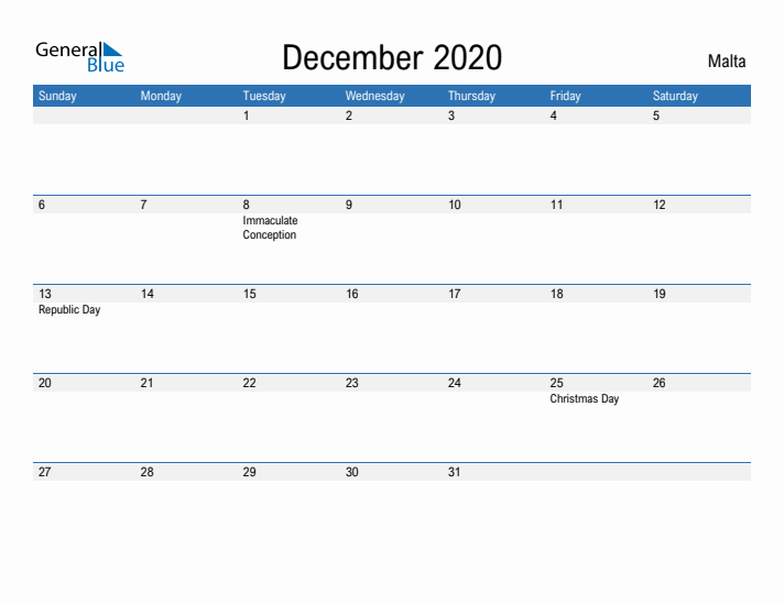 Fillable December 2020 Calendar