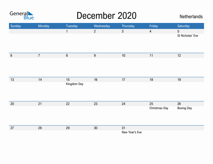 Fillable December 2020 Calendar