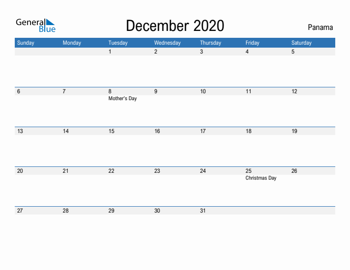 Fillable December 2020 Calendar