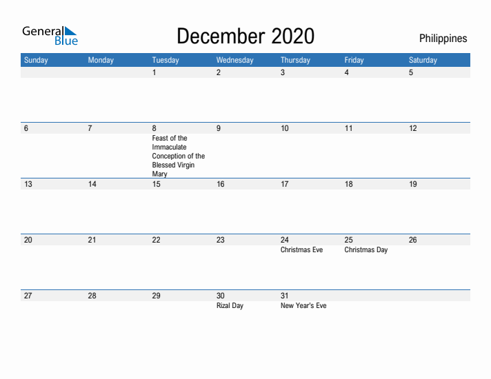 Fillable December 2020 Calendar