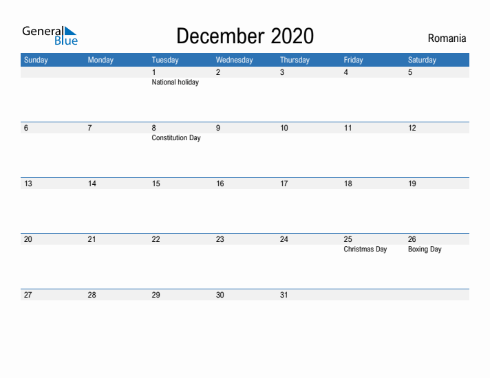 Fillable December 2020 Calendar