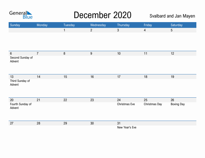 Fillable December 2020 Calendar