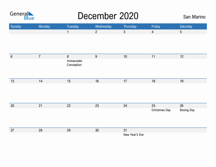 Fillable December 2020 Calendar