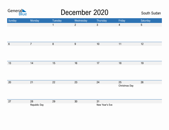 Fillable December 2020 Calendar