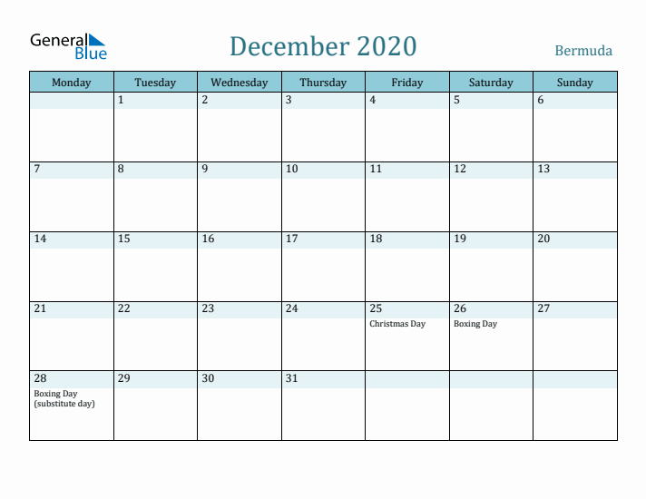 December 2020 Calendar with Holidays