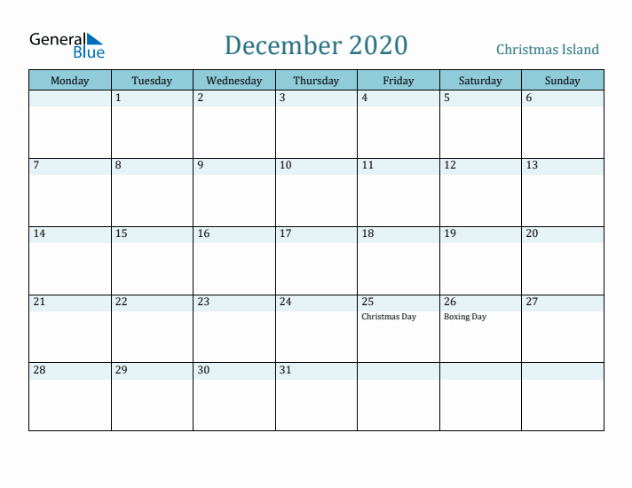 December 2020 Calendar with Holidays