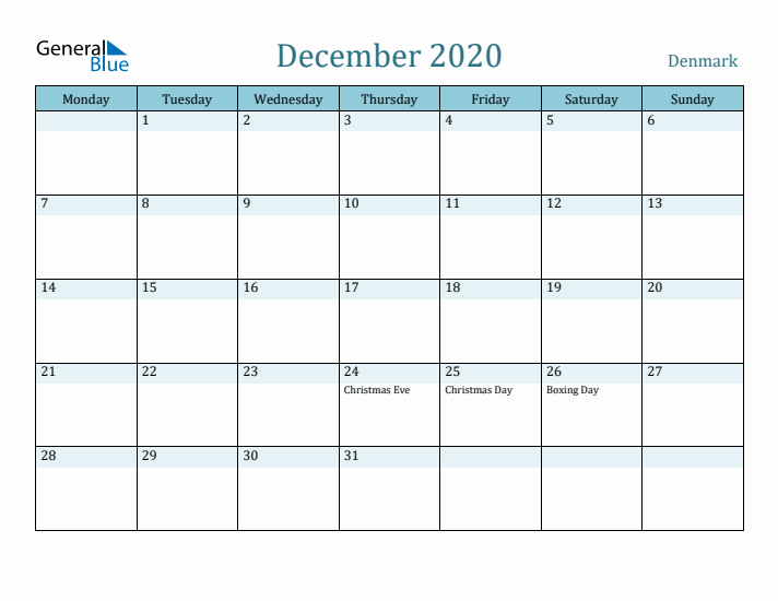 December 2020 Calendar with Holidays