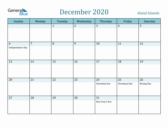 December 2020 Calendar with Holidays