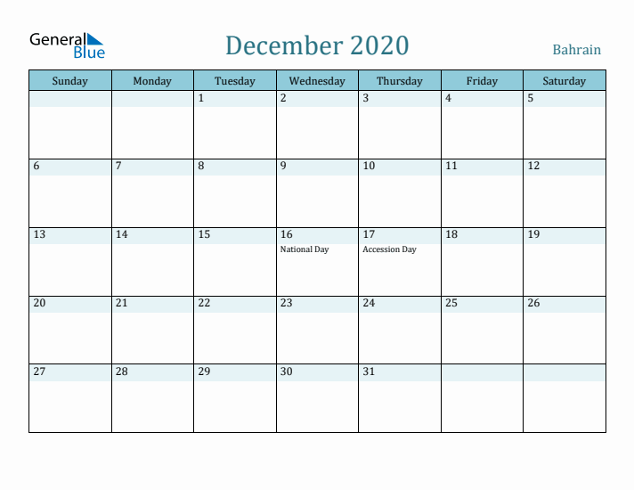 December 2020 Calendar with Holidays