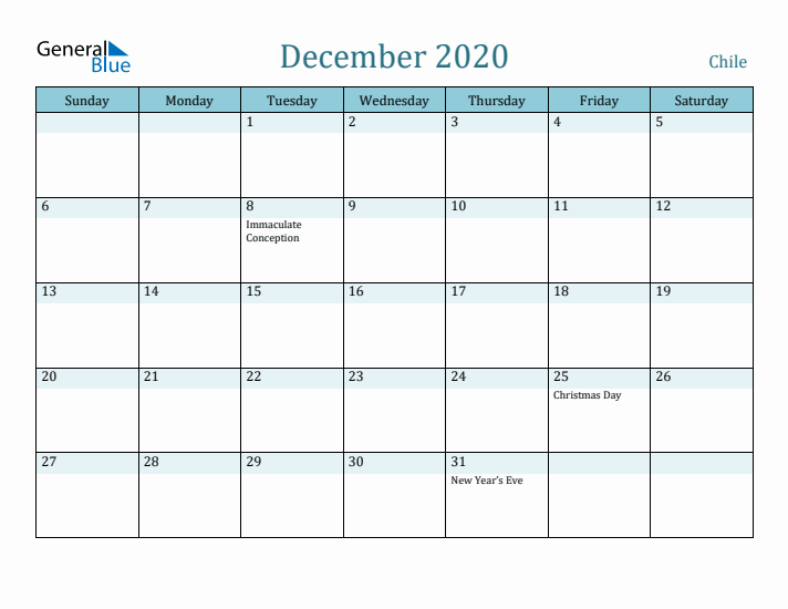 December 2020 Calendar with Holidays