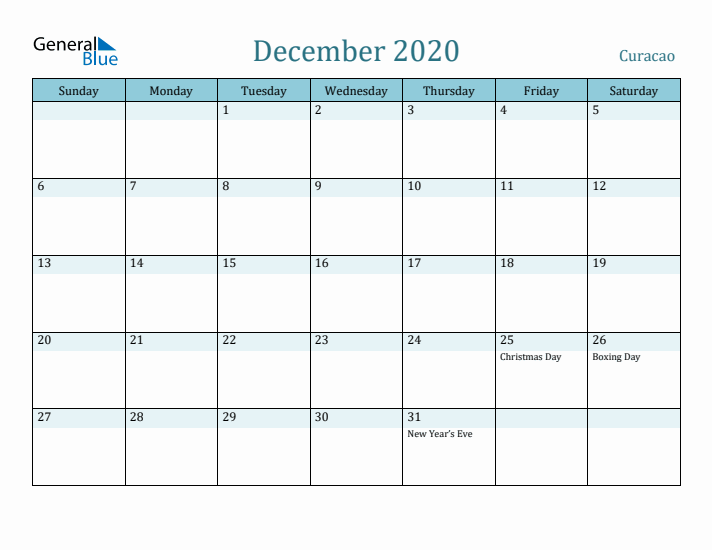 December 2020 Calendar with Holidays