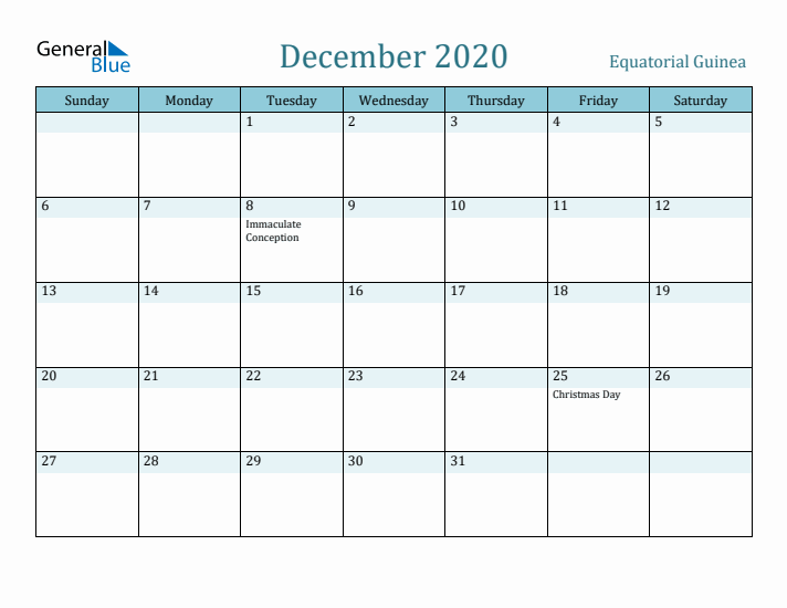 December 2020 Calendar with Holidays