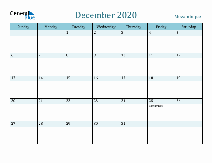 December 2020 Calendar with Holidays