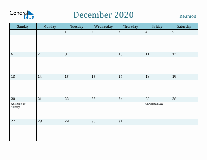 December 2020 Calendar with Holidays