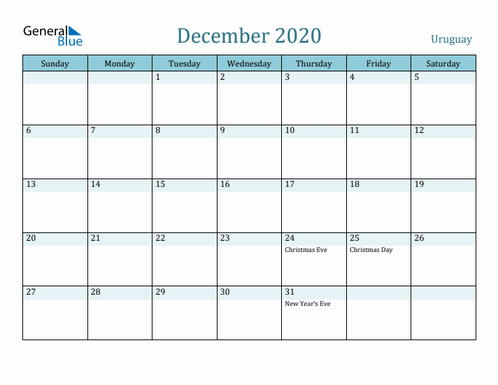 December 2020 Calendar with Holidays