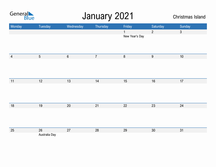 Fillable January 2021 Calendar