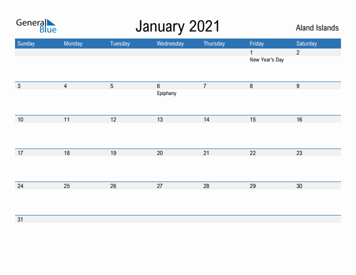 Fillable January 2021 Calendar