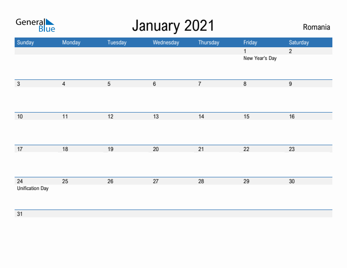 Fillable January 2021 Calendar