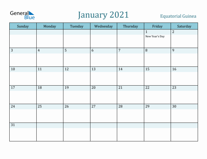 January 2021 Calendar with Holidays