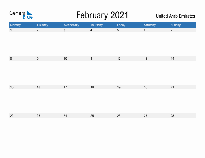 Fillable February 2021 Calendar