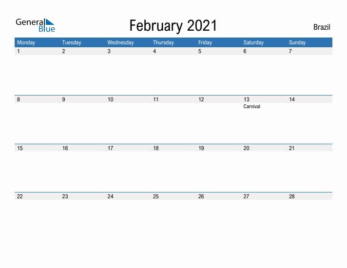 Fillable February 2021 Calendar