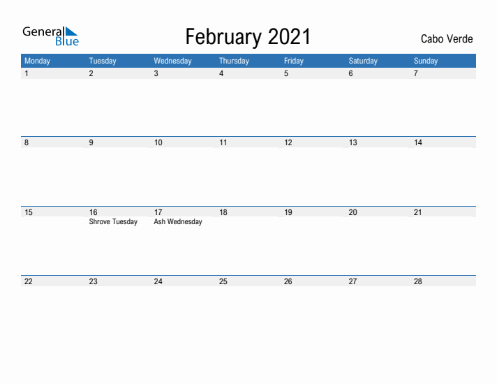 Fillable February 2021 Calendar