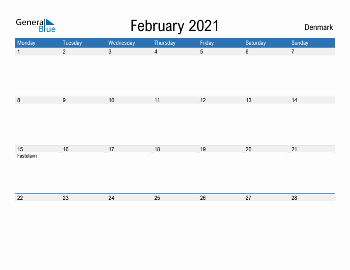 Fillable February 2021 Calendar